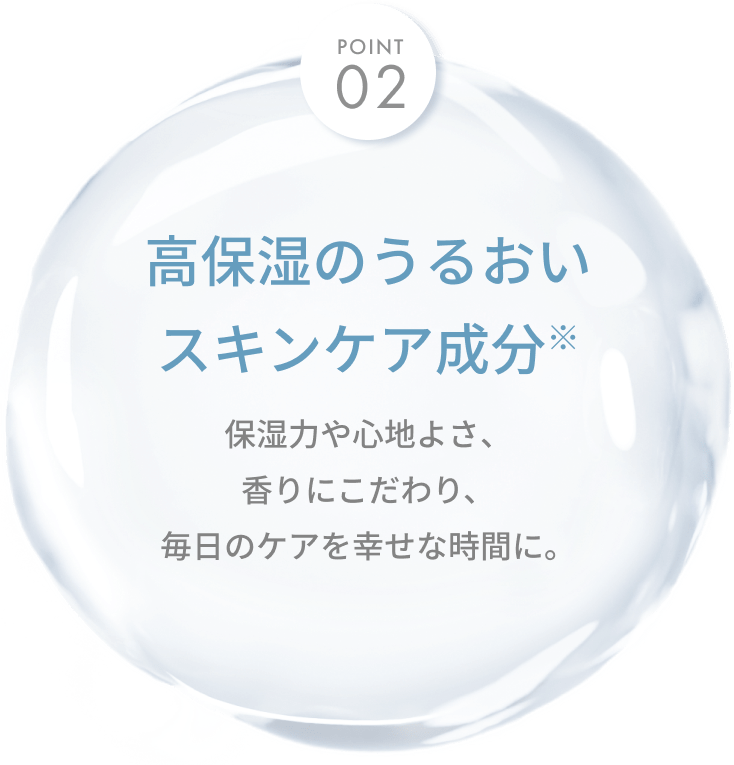 POINT02 高保湿のうるおいスキンケア成分※