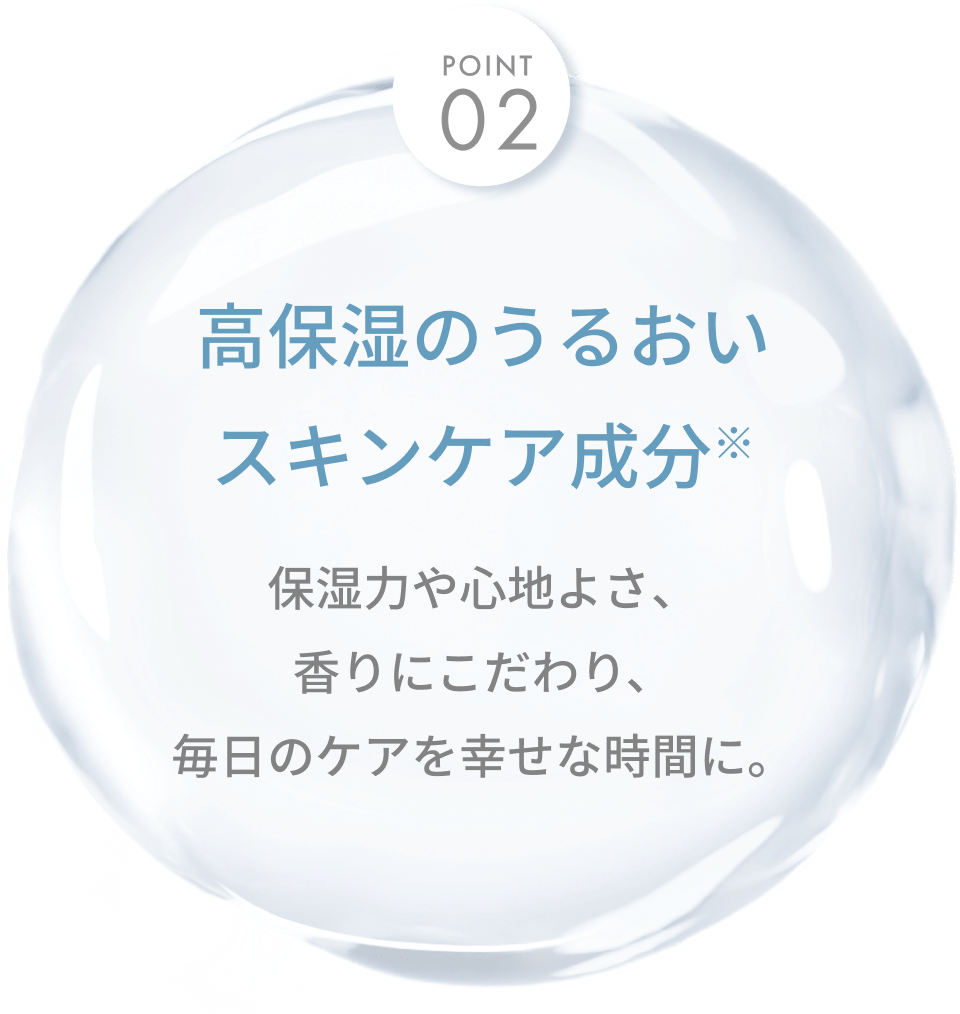 POINT02 高保湿のうるおいスキンケア成分※