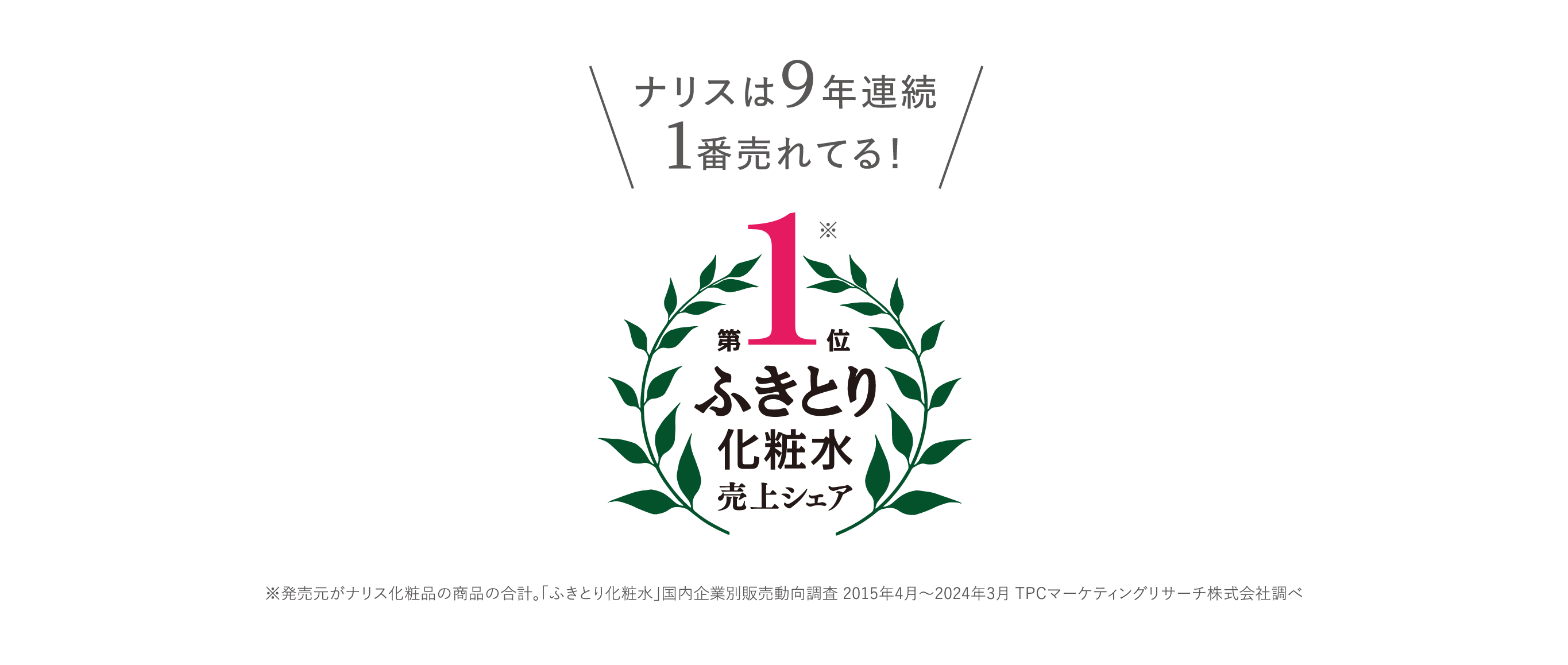 ナリスは9年連続１番売れてる！第1位ふきとり化粧水売り上げシェア