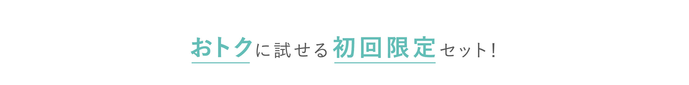 おトクに試せる初回限定セット！