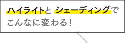 ハイライトとシェーディングでこんなに変わる！