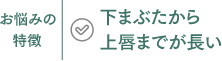 お悩みの特徴　下まぶたから上唇までが長い