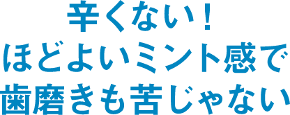 辛くない！ほどよいミント感で歯磨きも苦じゃない