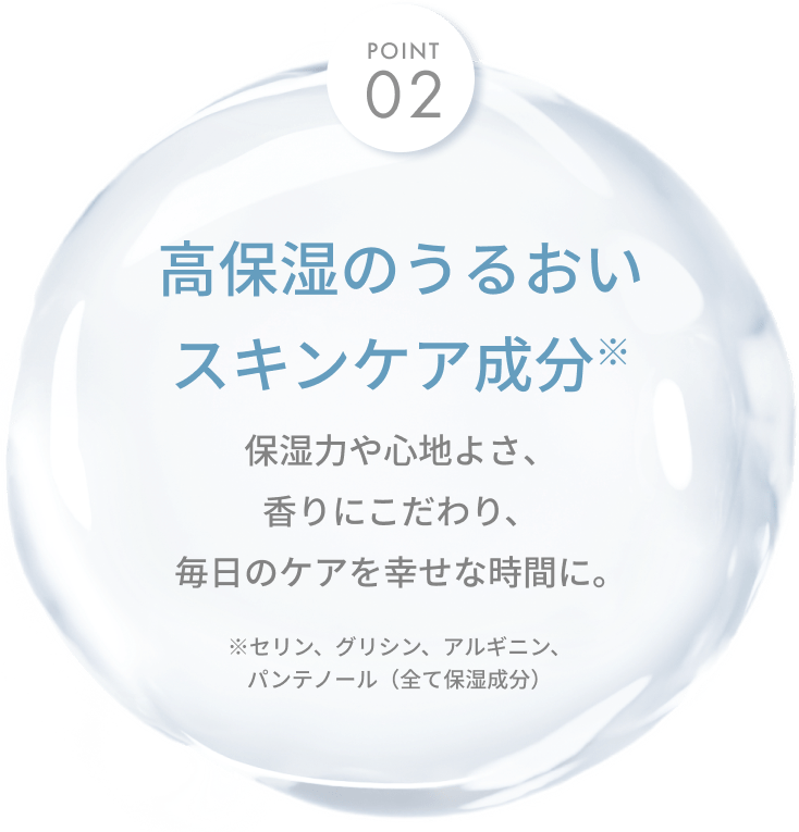 POINT02 高保湿のうるおいスキンケア成分※