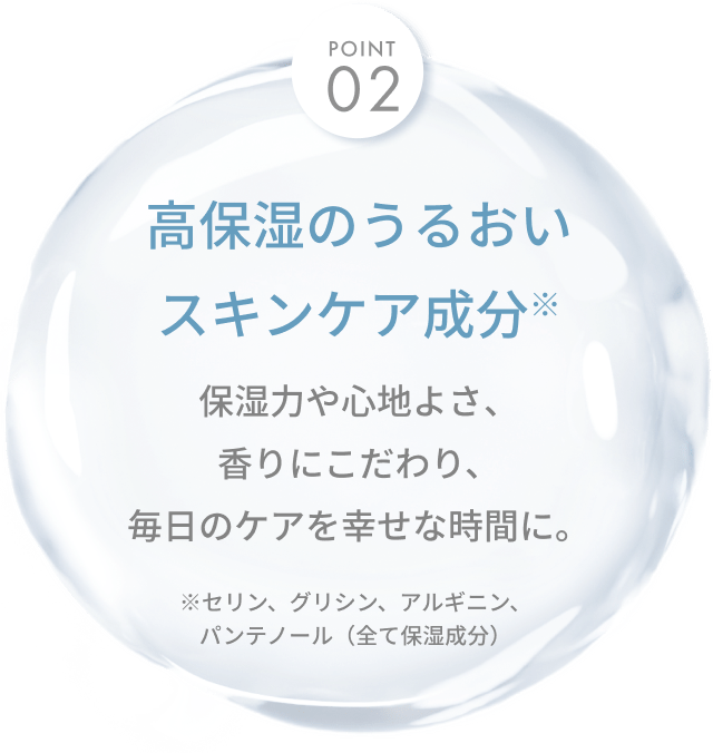 POINT02 高保湿のうるおいスキンケア成分※