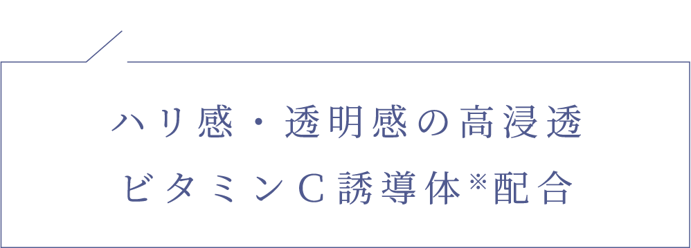ハリ感・透明感の高浸透ビタミンC誘導体※配合