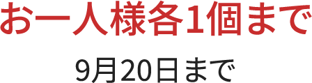 初回ご購入の方限定!お一人様各1個まで(9月20日まで)