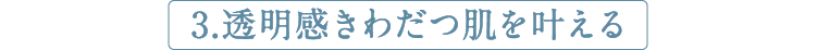3.透明感きわだつ肌を叶える