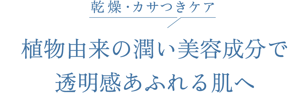 乾燥 ・カサつきケア 植物由来の潤い美容成分で透明感あふれる肌へ