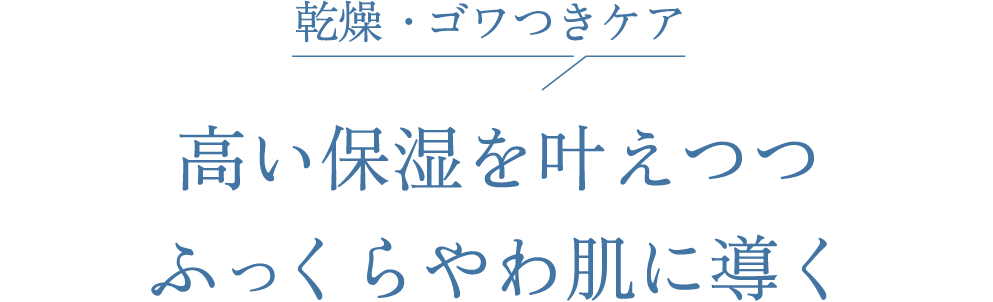 乾燥 ・ゴワつきケア  高い保湿を叶えつつふっくらやわ肌に導く