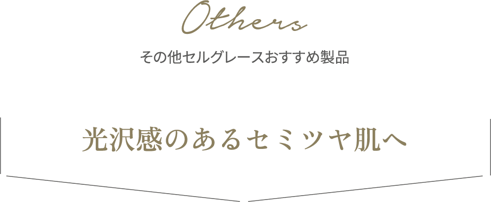 Others その他セルグレースおすすめ製品光沢感のあるセミツヤ肌へ