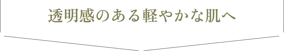 透明感のある軽やかな肌へ