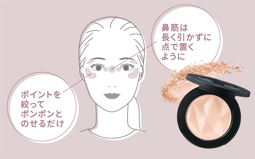 高く魅せたい鼻筋にすっとひと塗り くすみが気になる目の下にも