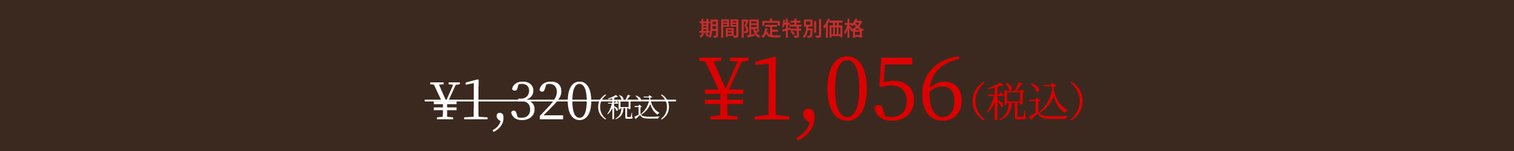 ¥1,320(税込)が期間限定特別価格 ¥1,056(税込)