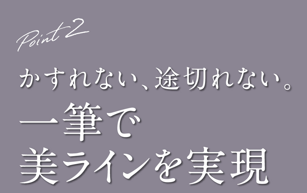 Point2 かすれない、途切れない。一筆で美ラインを実現