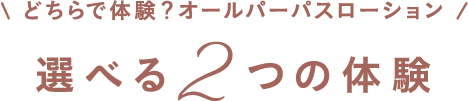選べる2つの体験