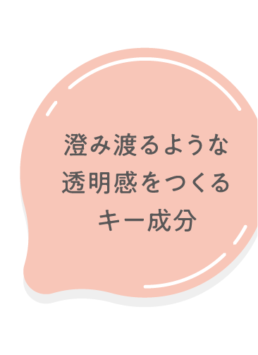 澄み渡るような透明感をつくるキー成分