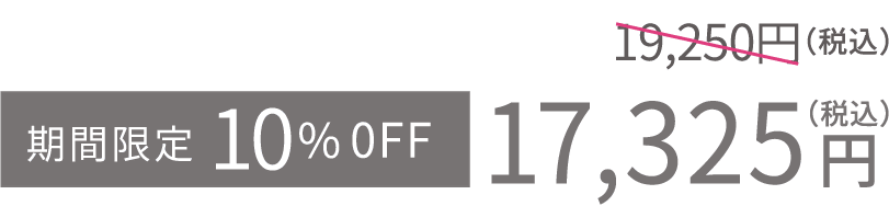 期間限定10%0FF 17,325円（税込） / スキンケア定期便 期間限定20%0FF 15,400円（税込）