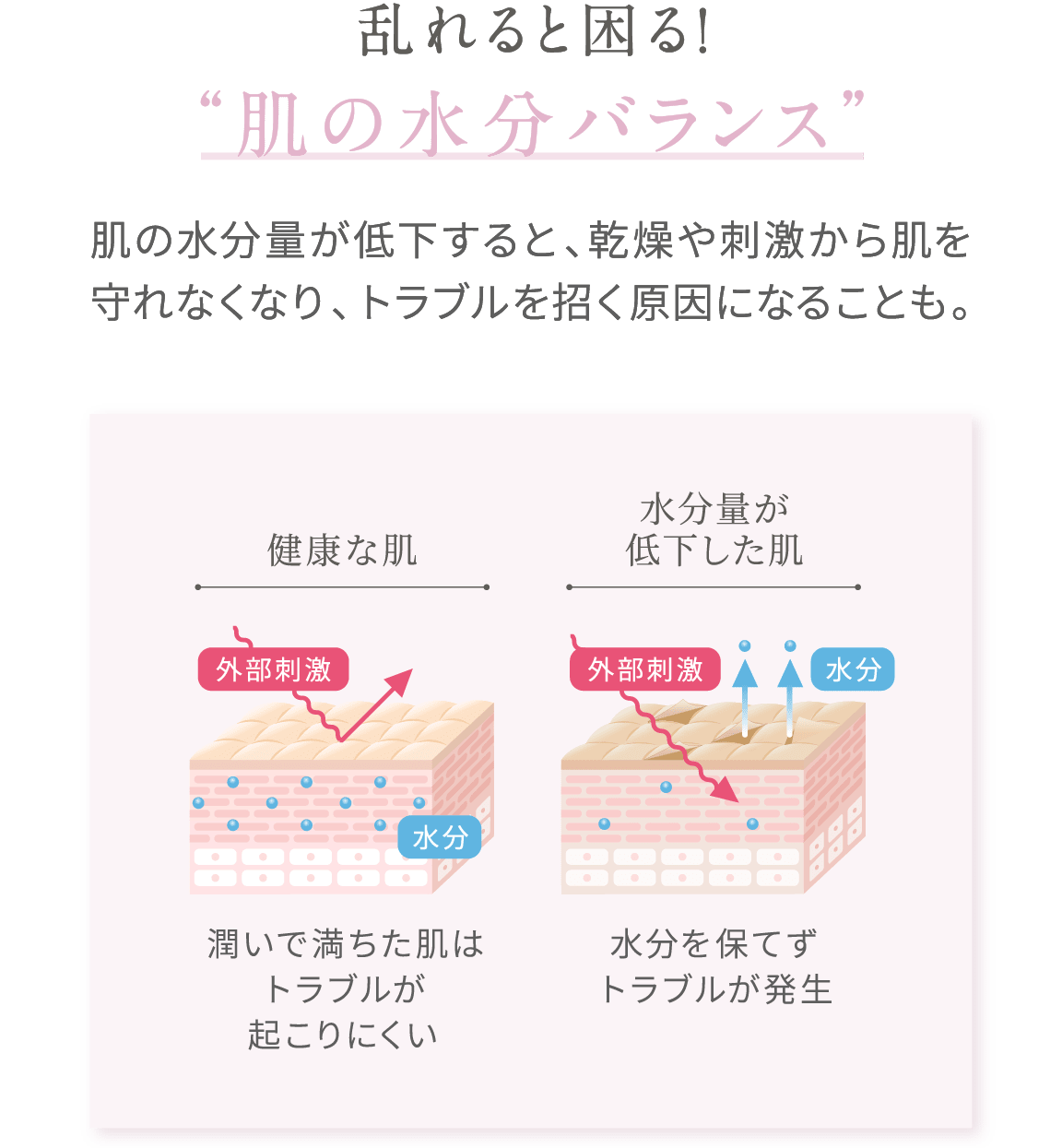 乱れると困る！“肌の水分バランス”
