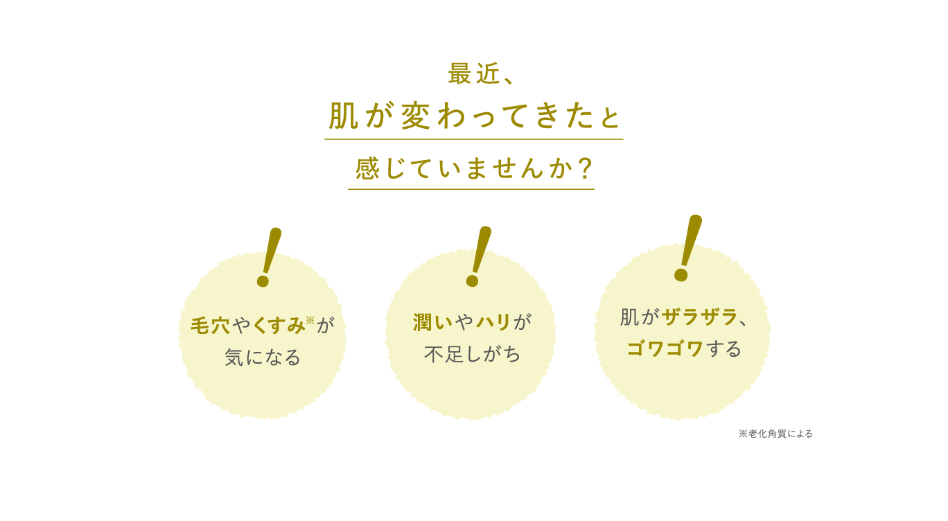 最近、肌が変わってきたと感じていませんか？