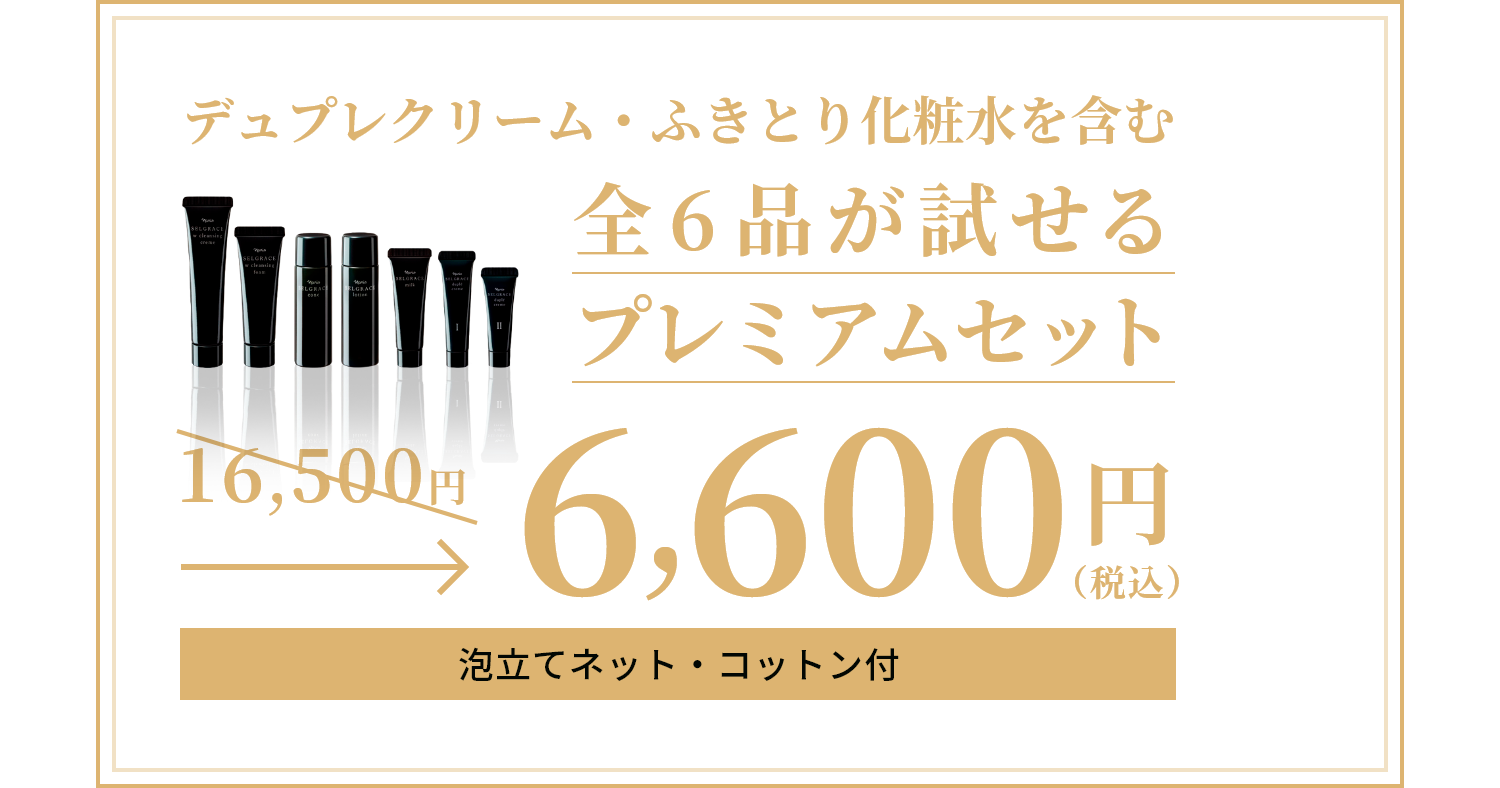 試作は200回超え　デュプレクリームを含む全6品が試せるプレミアムセット　6,600円（税込）