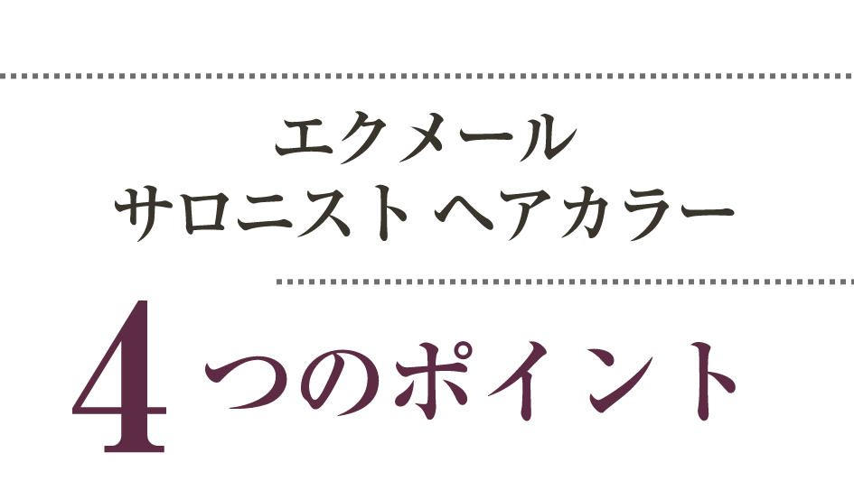 エクメール サロニスト ヘアカラー 4つのポイント