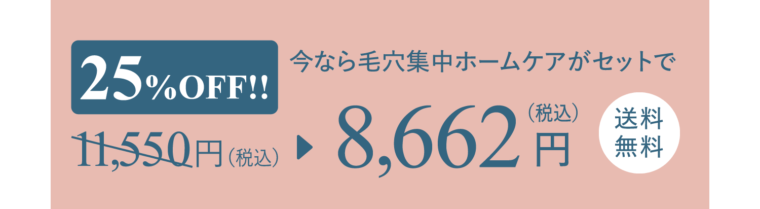 今なら毛穴集中ホームケアがセットで8,662円