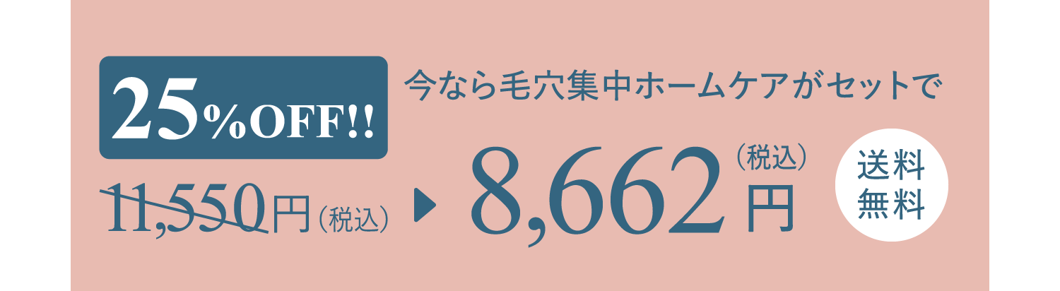 今なら毛穴集中ホームケアがセットで8,662円（税込）