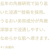 長年の角層研究で辿り着いた浸透技術を採用