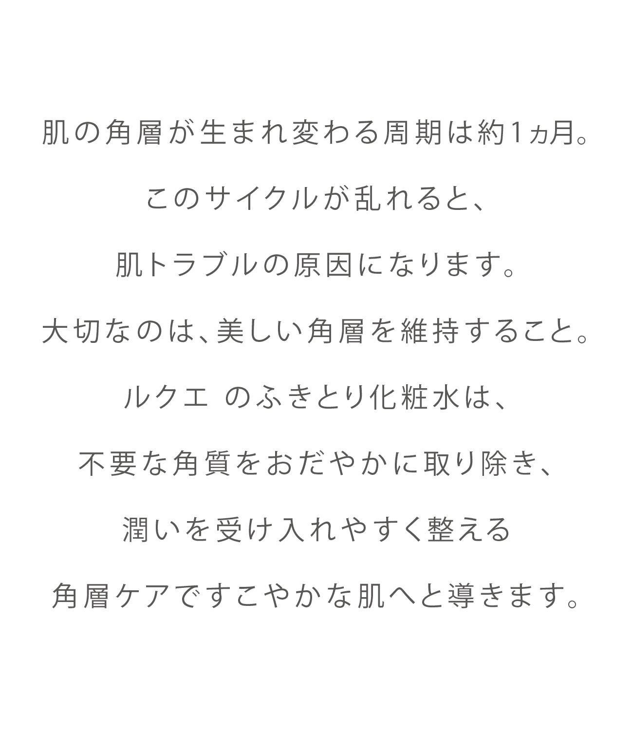 肌の角層が生まれ変わる周期は約１か月